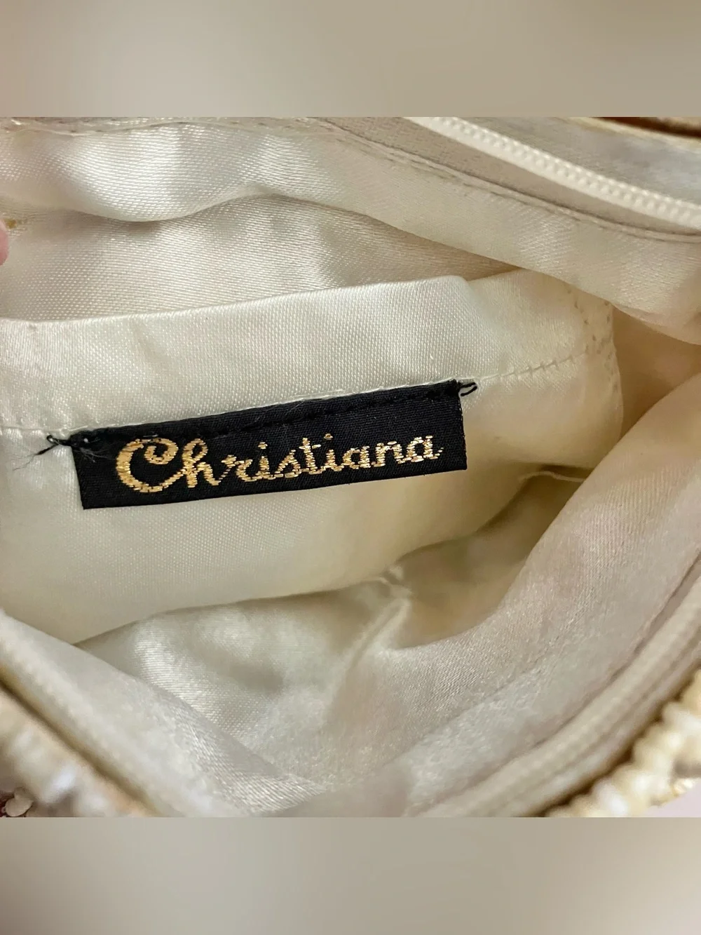 Vintage Christiana Beaded Floral Pattern Shoulder Bag Crossbody Purse 6.75 X 5”